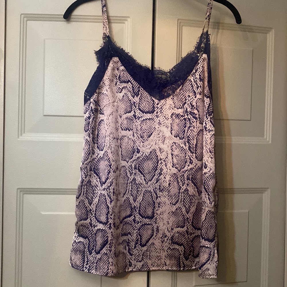 Snakeskin Lace Trim Cami